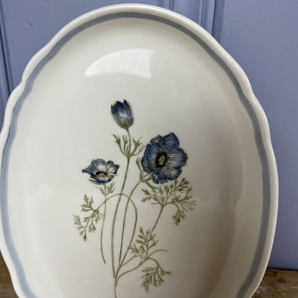 Vtg Wedgwood Glen Mist Blue Poppy Susie Cooper 9.5”Serving Platter Plate English - Picture 11 of 16